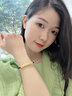 杜大生珠寶心經(jīng)黃金彎管轉(zhuǎn)運珠情侶手鏈男士女款手鐲足金本命年紅繩手繩 黑皮繩大版心經(jīng)筒 約2.9-3.1g 曬單實拍圖