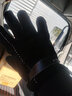 花花公子（PLAYBOY）真皮手套男士豬皮保暖加絨加厚可觸屏秋冬季棉手套騎行摩托車(chē) 簡(jiǎn)約款【黑色】 曬單實(shí)拍圖