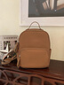 viney牛皮雙肩包女大容量旅行背包休閑通勤時(shí)尚旅游大學(xué)生初中高中書(shū)包 棕色 高顏值減重減負簡(jiǎn)約戶(hù)外輕便 曬單實(shí)拍圖