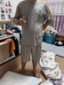 浪莎（LangSha）睡衣男莫代爾冰絲涼感T恤短褲套裝男士時尚大碼可外穿家居服夏 3612灰色 185(XXXL) 160-180斤 曬單實拍圖