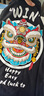 VENSUP半袖POLO衫男女潮牌夏季中國風(fēng)新款純棉翻領(lǐng)ins國潮醒獅潮流帥氣情侶裝保羅POLO衫 526黑色 XL 曬單實拍圖