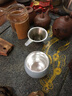 極友茗 五大名窯99純銀茶杯手工陶瓷鎏銀品茗杯功夫茶具單杯鑲銀主人杯汝窯哥窯官窯鈞窯定窯杯 官窯鎏銀杯 曬單實(shí)拍圖