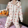 閃動(dòng)少女（SHANDONGSHAONV）睡衣女春秋套裝女2021年秋季新款可愛(ài)印花甜美學(xué)生長(cháng)袖長(cháng)褲家居服 圖片色 160(M) 曬單實(shí)拍圖