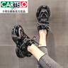 卡帝樂鱷魚（CARTELO）歐貨厚底炸街老爹鞋女款2025年秋冬季2025休閑運(yùn)動跑步鞋新品 黑色單里 36 曬單實(shí)拍圖