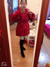 布力潘本命年羽絨服女紅色短款結(jié)婚敬酒回門服新娘平時可穿喜慶過年衣服 大紅色 S 曬單實拍圖