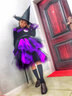 小咔衣濃萬(wàn)圣節(jié)兒童服裝cosplay女童女巫表演公主裙女孩演出服吸血鬼惡魔 紫色+隨機(jī)帽子  150cm 曬單實(shí)拍圖