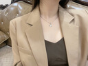 施洛尼輕奢四葉草項鏈女手鏈飾品走心高級感七夕情人節生日禮物送女友 銀色-四葉草項鏈【可刻字】 曬單實(shí)拍圖
