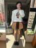 Teenie Weenie小熊衛(wèi)衣女春季學院風大熊刺繡圓領衛(wèi)衣上衣女 象牙白 M (165) 曬單實拍圖