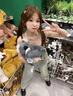 皮爾卡丹（pierre cardin）2024春夏秋美式復(fù)古酷鹽系背帶褲小個子高腰寬松直筒顯瘦牛仔褲女 圖片色 S 曬單實拍圖