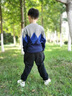 北極絨男童毛衣兒童衣服男加絨加厚2025秋冬新款中大童線衣針織衫洋氣潮 藍色（加絨） 150 cm 曬單實拍圖