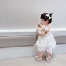 幼歌（YOUGE） 嬰幼兒浪漫蝴蝶結(jié)網(wǎng)紗連衣裙女童清爽俏皮小飛袖裙子潮 本白（66-80內(nèi)有三角爬） 80 cm 曬單實(shí)拍圖