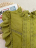 茵曼（INMAN）重工刺繡長袖襯衣2024女裝春季新款純棉小飛袖時尚通勤上衣 姜黃色 S 曬單實拍圖