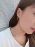 御龍鏡 999足金幾何黃金耳釘女新款年輕人耳環(huán)時(shí)尚直針耳飾送女友禮物 小版一對 金約1.4g-1.6g 曬單實(shí)拍圖