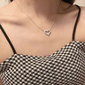 LACHOUFFE情侶愛心項(xiàng)鏈女白金簡約吊墜不掉色銀項(xiàng)鏈百搭鎖骨鏈女生日禮物送女友 白金色 曬單實(shí)拍圖