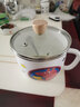 華科加厚琺瑯搪瓷餐杯多用搪瓷泡面碗帶蓋搪瓷碗早餐杯奶杯泡面搪瓷杯 芳香花 15CM玻璃蓋搪瓷缸 送筷子 曬單實(shí)拍圖