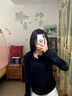 矜持范不規(guī)則短款T恤女長袖打底衫女春秋季甜美顯瘦上衣小個(gè)子內(nèi)搭小衫i [高雅黑]螺紋面料不起球優(yōu)秀版 S 建議60-80斤 曬單實(shí)拍圖