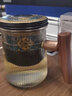 古石尊 耐熱玻璃杯茶水分離帶蓋辦公杯過(guò)濾茶杯胡桃木帶把杯子水杯陶瓷恒溫墊 木把玻璃杯（陶瓷內膽） 曬單實(shí)拍圖