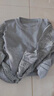 皮爾卡丹（pierre cardin）蕾絲袖打底針織衫春秋2024新款鏤空薄款毛衣女寬松外穿上衣潮 灰色 HD-860 L 曬單實(shí)拍圖