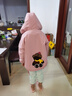 小咕嘟熊童裝女童風(fēng)衣夾克派克服中大兒童中長(cháng)上衣加絨加厚女孩秋冬季外套 熊粉加絨 160 曬單實(shí)拍圖