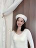 Siggi羊毛貝雷帽女秋冬兔毛畫(huà)家帽甜帽子女優(yōu)雅氣質(zhì)蓓蕾帽 暮云灰 均碼 帽圍57CM 曬單實(shí)拍圖
