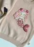 幼歌（YOUGE）嬰幼兒冬季新款棉毛衣系列冬日甜美小小美人魚(yú)貼布上衣 煙灰粉毛衣 100 cm 曬單實(shí)拍圖