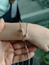 周大金 CHOW TAI KING一步一響鈴鐺雙層銀手鏈女生閨蜜輕奢生日圣誕節禮物送女朋友老婆 鈴鐺手鏈/銀白/免費刻字 曬單實(shí)拍圖