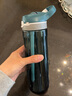 btif運(yùn)動(dòng)水杯女健身大容量吸管杯成人孕婦便攜塑料杯子旅行隨手杯 灰綠色750ML+斜跨杯套 曬單實(shí)拍圖