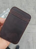 養牛人復古瘋馬頭層牛皮短款卡包男士真皮銀行卡套包超薄迷你名片卡夾 深棕色【瘋馬頭層牛皮】 曬單實(shí)拍圖