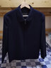 鼎銅羊毛夾克男中年春秋季翻領(lǐng)高端商務(wù)休閑政商領(lǐng)導純色拉鏈外套薄款 藏青色（82%綿羊毛18%桑蠶絲） 165 曬單實(shí)拍圖