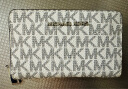 MICHAEL KORS礼物MK女包JET SET老花钱包手拿包 中长款 白色/黑色 实拍图