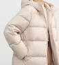 鴨鴨（YAYA）新國標(biāo)羽絨服女短款2023年秋冬新款面包服休閑百搭簡約連帽外套KL 米色 M (160) 曬單實(shí)拍圖