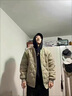 蘇京貓棉服男士冬季菱形格繡標(biāo)保暖棉衣男ins港風(fēng)情侶百搭棉襖休閑外套 卡其色 3XL 曬單實(shí)拍圖