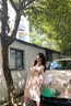艾柔丹雪紡連衣裙女夏季新款女裝長袖法式復古設計感小眾仙女碎花裙子 紫色花 M 曬單實拍圖