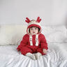 迪士尼寶寶嬰兒連體衣冬裝超萌加絨加厚保暖過(guò)年服寶寶周歲爬服可愛(ài)連帽棉服 紅色【冬款】 內里加絨 80cm 80碼建議75-9-12月 曬單實(shí)拍圖