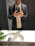 皮爾卡丹（pierre cardin）針織衫男春秋季商務(wù)百搭開衫中青年男士純色毛衣外套 灰色 XL 曬單實拍圖