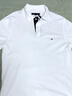 TOMMY HILFIGER【LOGO門襟】夏季男裝商務休閑純色翻領短袖T恤POLO衫34753 白色YBR M （推薦：135-150斤） 曬單實拍圖