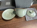 問(wèn)鼎格物問(wèn)鼎汝窯茶具陶瓷品茗開(kāi)片可養主人杯汝瓷三才蓋碗 鼎青系列三才蓋碗 曬單實(shí)拍圖