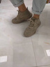 Jeep吉普男鞋春秋新品百搭翻毛皮休閑鞋男時尚板鞋舒適軟底運動鞋子男 沙色（中幫-皮鞋碼） 41 曬單實拍圖