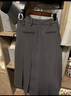 自巧（ZIQIAO）小個(gè)子高腰顯瘦半身裙女秋裝新款遮胯百褶裙休閑長(cháng)款裙子 瓦罐灰 S （3碼） 曬單實(shí)拍圖
