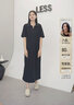 LESS夏季氣質(zhì)純色休閑簡(jiǎn)約翻領(lǐng)套頭短袖Polo長(cháng)款連衣裙2O5G12790 001本黑 S 曬單實(shí)拍圖
