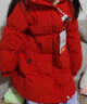 鴨鴨（YAYA）兒童羽絨服女童連帽中大童冬季戶外加厚保暖中長款童裝外套3913E 紅色YE2B823913E 140 曬單實拍圖