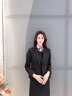 晨芙條紋西裝外套女氣質(zhì)職業(yè)西服套裝商務(wù)面試正裝通勤工作服教師工裝 黑色西裝單件 2XL 建議120-130斤 曬單實(shí)拍圖