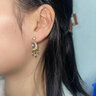 ?，斝且沽魈K銀耳環(huán)小眾氣質(zhì)耳墜時尚飾品生日禮物送女朋友 星夜閃閃銀耳環(huán) 曬單實(shí)拍圖