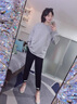 米度麗孕婦褲春秋外穿加絨加厚孕婦棉褲束腳哈倫褲休閑運動(dòng)長(cháng)褲孕婦冬裝 無(wú)絨款-活性黑 XL（建議120-150斤左右） 曬單實(shí)拍圖