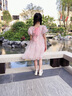 mlgt法國風(fēng)潮童裝 女童連衣裙夏裝2025新款女孩網(wǎng)紗碎花裙兒童公主裙 粉色 160 cm 曬單實(shí)拍圖