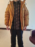 型曼山系戶外連帽防風羽絨服男冬季潮牌寬松加厚保暖白鴨絨工裝外套男 焦糖色 L（145-160斤） 曬單實拍圖