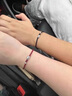 蔓笙相思紅豆情侶手鏈一對本命年編織紅手繩男女生日新年禮物送女友 黑繩 曬單實(shí)拍圖