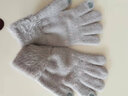 玉柳緣 手套女冬季韓版可愛(ài)針織毛線(xiàn)手套女秋冬季百搭騎行加絨加厚保暖手套觸屏五指手套防風(fēng)全指學(xué)生手套 灰色 彈性-均碼 曬單實(shí)拍圖
