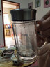 富光富光 雙層玻璃杯 大容量帶把帶手柄辦公茶杯濾網(wǎng)便攜泡茶水杯子 藍(lán)色380ml 曬單實拍圖