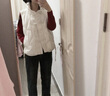 朵以（Duoyi）2025冬季新款羽絨服90絨輕薄保暖立領(lǐng)無袖馬甲背心外套女 奶油米 S 曬單實拍圖